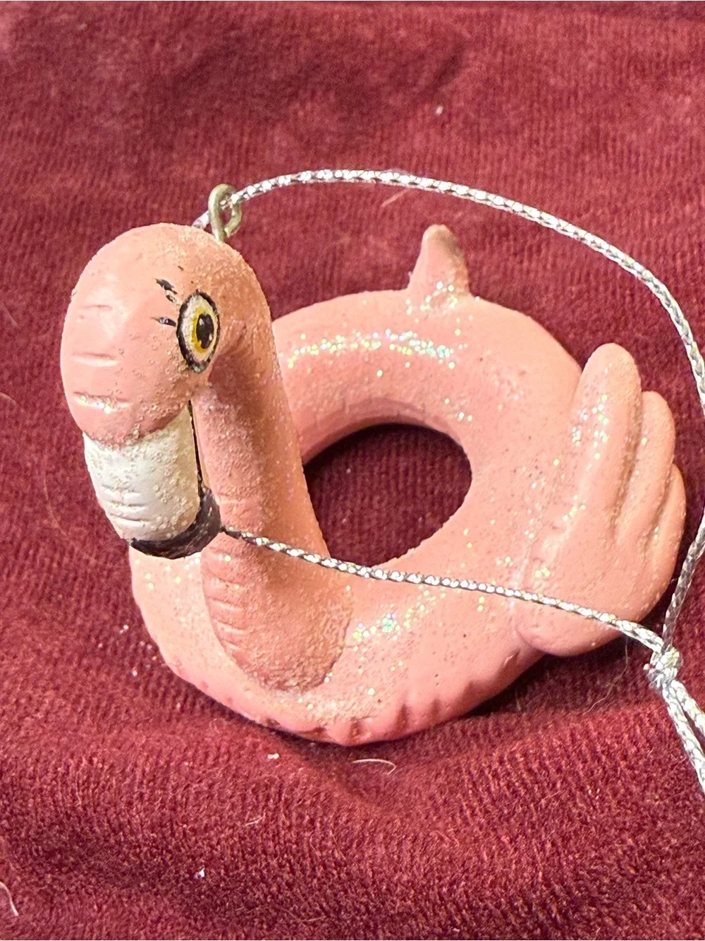 Kurt Adler Fancy Flamingo Pool Floatie Ornament